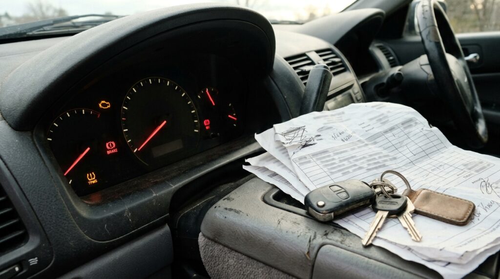 Used car defect warning lights