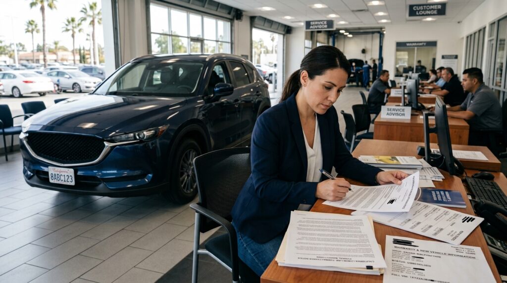 California consumer preparing a lemon law notice under AB 1755 and SB 26