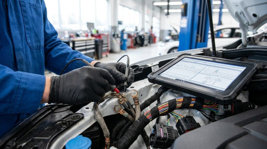 Ford Mustang wiring harness recall inspection