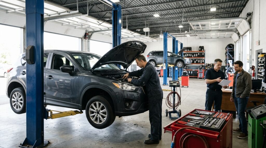 Independent mechanic servicing a vehicle without automatically voiding its factory warranty