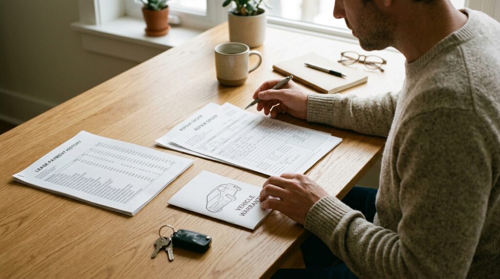 Organizing lease documents and repair records for a California lemon law claim